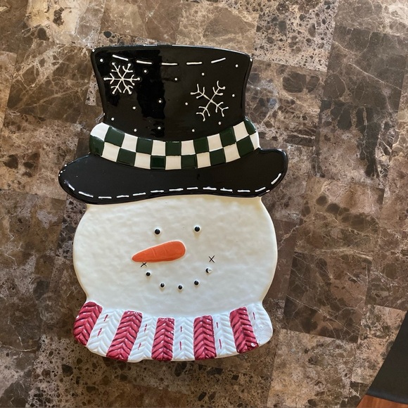 St. Nicholas Square The Snow Friends Collection Snowman Holiday Plate - Picture 1 of 10